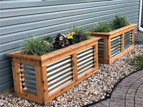 diy wood metal planter box|diy planter boxes outdoor.